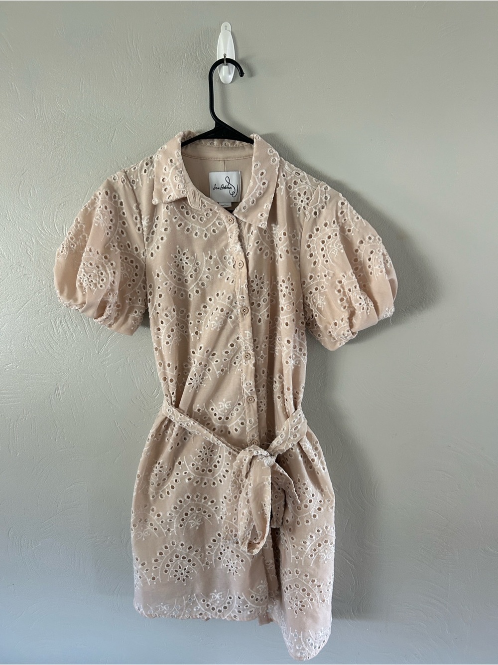 Sam Edelman Mini Puff Sleeve Eyelet Dress - Picture 3 of 6